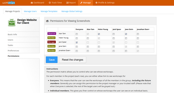 Assign roles that define what operations the user can perform within each project.